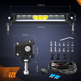 Nilight 12.2 Inch 45W 4980LM Anti-Glare Slim Spot Flood LED Light Bar (Pair) | 16AWG DT Wire, view 2