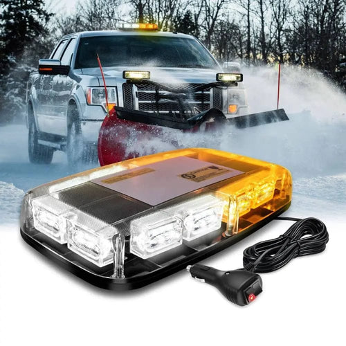 Nilight 12 Inch 48 Leds Roof Top Amber White Emergency Strobe Light