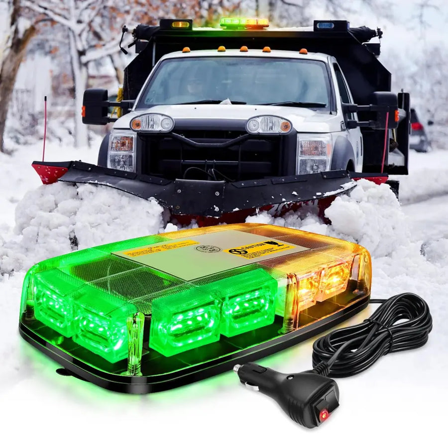 Nilight 12 Inch 48 Leds Roof Top Green Amber Emergency Strobe Light