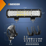 Nilight 12 Inch 72W Double Row Spot Flood Led Light Bar | 4 Inch 18W Flood LED Pods (Pair) | 10FT Wire 3Pin Switch, view 2