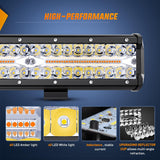 Nilight 12Inch Off-Road LED Light Bar, 300W 3 Lighting Modes (White/Amber/White&Amber) Driving Fog Light Spot Flood Lights with 16AWG Wiring Harness for Truck Car ATV SUV Jeep Boat, view 5