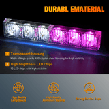 Nilight 12LED Emergency Strobe Traffic Advisor Light Bar 2 in 1 Purple White Dash Warning Safety Flashing Lights Front/Rear Windshield Construction Lights for Trucks Cars Plow Police Vehicles, view 2
