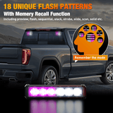 Nilight 12LED Emergency Strobe Traffic Advisor Light Bar 2 in 1 Purple White Dash Warning Safety Flashing Lights Front/Rear Windshield Construction Lights for Trucks Cars Plow Police Vehicles, view 6