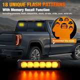Nilight 12LED Emergency Strobe Traffic Advisor Light Bar 2 in 1 Amber Dash Warning Safety Flashing Lights Front/Rear Windshield Construction Lights for Trucks Cars Plow Police Firefighter Vehicles, view 6