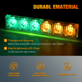 Nilight 12LED Emergency Strobe Traffic Advisor Light Bar 2 in 1 Amber Green Dash Warning Safety Flashing Lights Front/Rear Windshield Construction Lights for Trucks Cars Plow Police Vehicles, view 2