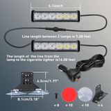 Nilight 12LED Emergency Strobe Traffic Advisor Light Bar 2 in 1 Amber Green Dash Warning Safety Flashing Lights Front/Rear Windshield Construction Lights for Trucks Cars Plow Police Vehicles, view 5