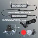 Nilight 12LED Emergency Strobe Traffic Advisor Light Bar 2 in 1 Blue Dash Warning Safety Flashing Lights Front/Rear Windshield Construction Lights for Trucks Cars Plow Police Firefighter Vehicles, view 5