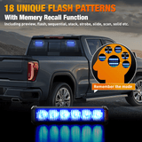 Nilight 12LED Emergency Strobe Traffic Advisor Light Bar 2 in 1 Blue Dash Warning Safety Flashing Lights Front/Rear Windshield Construction Lights for Trucks Cars Plow Police Firefighter Vehicles, view 6