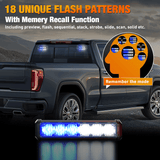 Nilight 12LED Emergency Strobe Traffic Advisor Light Bar 2 in 1 Blue White Dash Warning Safety Flashing Lights Front/Rear Windshield Construction Lights for Trucks Cars Plow Police Vehicles, view 6