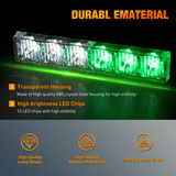 Nilight 12LED Emergency Strobe Traffic Advisor Light Bar 2 in 1 Green White Dash Warning Safety Flashing Lights Front/Rear Windshield Construction Lights for Trucks Cars Plow Police Vehicles, view 2