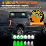 Nilight 12LED Emergency Strobe Traffic Advisor Light Bar 2 in 1 Green White Dash Warning Safety Flashing Lights Front/Rear Windshield Construction Lights for Trucks Cars Plow Police Vehicles, view 6