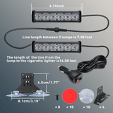 Nilight 12LED Emergency Strobe Traffic Advisor Light Bar 2 in 1 Red Blue Dash Warning Safety Flashing Lights Front/Rear Windshield Construction Lights for Trucks Cars Plow Police Firefighter Vehicles, view 5