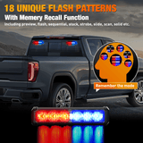 Nilight 12LED Emergency Strobe Traffic Advisor Light Bar 2 in 1 Red Blue Dash Warning Safety Flashing Lights Front/Rear Windshield Construction Lights for Trucks Cars Plow Police Firefighter Vehicles, view 6