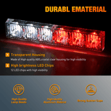 Nilight 12LED Emergency Strobe Traffic Advisor Light Bar 2 in 1 Red White Dash Warning Safety Flashing Lights Front/Rear Windshield Construction Lights for Trucks Cars Plow Police Firefighter Vehicles, view 2