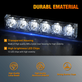 Nilight 12LED Emergency Strobe Traffic Advisor Light Bar 2 in 1 White Dash Warning Safety Flashing Lights Front/Rear Windshield Construction Lights for Trucks Cars Plow Police Firefighter Vehicles, view 2