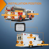 Nilight 12LED Magnetic Wireless Trailer Lights 2PCS Rechargeable Portable Hazard Beacon Warning Light Amber and White Emergency Strobe Light for Trucks Trailers Vehicles Cars Bus Surface Mount, view 3