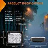 Nilight 12LED Magnetic Wireless Trailer Lights 2PCS Rechargeable Portable Hazard Beacon Warning Light Amber and White Emergency Strobe Light for Trucks Trailers Vehicles Cars Bus Surface Mount, view 2