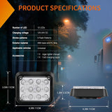 Nilight 12LED Magnetic Wireless Trailer Lights 2PCS Rechargeable Portable Hazard Beacon Warning Light Blue Emergency Strobe Light for Trucks Trailers Vehicles Cars Bus Surface Mount, view 2