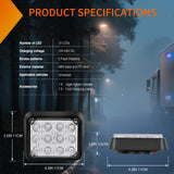 Nilight 12LED Magnetic Wireless Trailer Lights 2PCS Rechargeable Portable Hazard Beacon Warning Light Red and Blue Emergency Strobe Light for Trucks Trailers Vehicles Cars Bus Surface Mount, view 2
