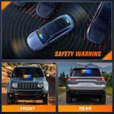 Nilight 12LED Traffic Advisor Strobe Light Bar Amber Blue Emergency Warning Hazard Safety Dash Front/Rear Windshield Flashing Lights for Cars Trucks Police Firefighter Plow Construction Vehicles, view 3