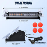 Nilight 12LED Traffic Advisor Strobe Light Bar Amber Blue Emergency Warning Hazard Safety Dash Front/Rear Windshield Flashing Lights for Cars Trucks Police Firefighter Plow Construction Vehicles, view 5