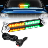 Nilight 12LED Traffic Advisor Strobe Light Bar Amber Green Emergency Warning Hazard Safety Dash Front/Rear Windshield Flashing Lights for Cars Trucks Police Firefighter Plow Construction Vehicles, view 2