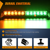 Nilight 12LED Traffic Advisor Strobe Light Bar Amber Green Emergency Warning Hazard Safety Dash Front/Rear Windshield Flashing Lights for Cars Trucks Police Firefighter Plow Construction Vehicles, view 3