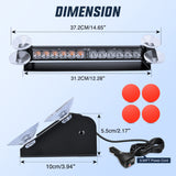 Nilight 12LED Traffic Advisor Strobe Light Bar Amber Green Emergency Warning Hazard Safety Dash Front/Rear Windshield Flashing Lights for Cars Trucks Police Firefighter Plow Construction Vehicles, view 6
