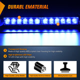 Nilight 12LED Traffic Advisor Strobe Light Bar Blue Emergency Warning Hazard Safety Dash Front/Rear Windshield Flashing Lights for Cars Trucks Police Firefighter Plow Construction Vehicles, view 2