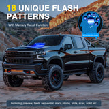 Nilight 12LED Traffic Advisor Strobe Light Bar Blue Emergency Warning Hazard Safety Dash Front/Rear Windshield Flashing Lights for Cars Trucks Police Firefighter Plow Construction Vehicles, view 6