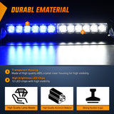 Nilight 12LED Traffic Advisor Strobe Light Bar Blue White Emergency Warning Hazard Safety Dash Front/Rear Windshield Flashing Lights for Cars Trucks Police Firefighter Plow Construction Vehicles, view 2