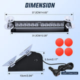 Nilight 12LED Traffic Advisor Strobe Light Bar Red Blue Emergency Warning Hazard Safety Dash Front/Rear Windshield Flashing Lights for Cars Trucks Police Firefighter Plow Construction Vehicles, view 5