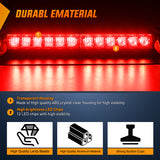 Nilight 12LED Traffic Advisor Strobe Light Bar Red Emergency Warning Hazard Safety Dash Front/Rear Windshield Flashing Lights for Cars Trucks Police Firefighter Plow Construction Vehicles, view 2