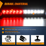 Nilight 12LED Traffic Advisor Strobe Light Bar Red White Emergency Warning Hazard Safety Dash Front/Rear Windshield Flashing Lights for Cars Trucks Police Firefighter Plow Construction Vehicles, view 2