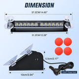 Nilight 12LED Traffic Advisor Strobe Light Bar White Emergency Warning Hazard Safety Dash Front/Rear Windshield Flashing Lights for Cars Trucks Police Firefighter Plow Construction Vehicles, view 5