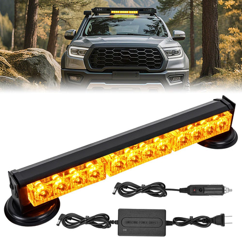 Nilight 12LED Wireless Emergency Strobe Light Amber 14 Inch Magnetic Mount Mini Light Bar 12V Rooftop Powered Hazard Warning Flashing Lights for Car Truck Trailer Snow Plow Construction Vehicles
