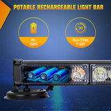 Nilight 12LED Wireless Emergency Strobe Light Amber White 14 Inch Magnetic Mount Mini Light Bar 12V Rooftop Powered Hazard Warning Flashing Lights for Car Truck Trailer Snow Plow Construction Vehicles, view 4