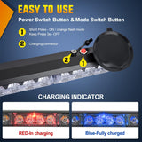 Nilight 12LED Wireless Emergency Strobe Light Amber White 14 Inch Magnetic Mount Mini Light Bar 12V Rooftop Powered Hazard Warning Flashing Lights for Car Truck Trailer Snow Plow Construction Vehicles, view 5