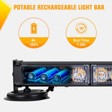 Nilight 12LED Wireless Red White Blue Strobe Light 14 Inch Magnetic Mount 12V | Rooftop Rechargeable Portable Mini Light Bar Hazard Flash for Car Truck Trailer Snow Plow Construction 20 Flashing Modes, view 5