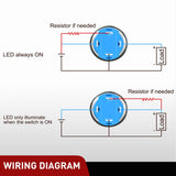 Nilight 12mm Latching Push Button Switch 6pcs LED Blue Waterproof Small Round Power Button Switches with Pre-Wiring Socket for Car Truck Boat Marine RV Vehicle, view 4