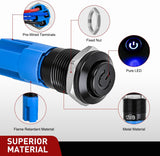 Nilight 12mm Latching Push Button Switch 6pcs LED Blue Waterproof Small Round Power Button Switches with Pre-Wiring Socket for Car Truck Boat Marine RV Vehicle, view 2