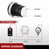 Nilight 12mm Momentary Push Button Switch 6PCS 12V Waterproof Black Metal Small Round Power Push Button Switches 2 Pin for Car Automotive Truck Boat Marine Off-Road Vehicle, view 3