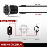 Nilight 12mm Momentary Push Button Switch 6PCS with Pre Wired Harness 12V Waterproof Black Metal Small Round Power Push Button Switches 2 Pin for Car Automotive Truck Boat Marine Off-Road Vehicle, view 4