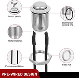 Nilight 12mm Momentary Push Button Switch 6PCS with Pre Wired Harness 12V Waterproof Stainless Steel Small Round Power Push Button Switches 2 Pin for Car Automotive Truck Boat Marine Off-Road Vehicle, view 2