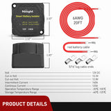 Nilight 12V 140AMP Dual Battery Isolator Kit with 6 AWG Power Cable Terminal Voltage Sensitive Relay Smart VSR Automatic Charger Disconnect for Truck Van RV ATV UTV Boat Can Am, view 3