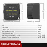 Nilight 12V 140AMP Dual Battery Isolator Voltage Sensitive Relay Smart VSR Dual Battery Automatic Charger Relays Auto Disconnect Switch Waterproof for Truck Van RV ATV UTV Boat Can Am, view 4