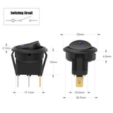 Nilight 12Pcs 12V 20A Round Blue/Green/Yellow/Red LED SPST Toggle Switch, view 3