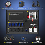 Nilight 12V/24V Camping Electrical System Centre Battery Power Control Box Fuse Block Switches Cigar Socket Voltmeter USB Charger Anderson Connector Ideal for RV Car Canopy Caravan Camper Trailer Van, view 2