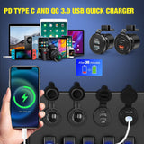 Nilight 12V/24V Camping Electrical System Centre Battery Power Control Box Fuse Block Switches Cigar Socket Voltmeter USB Charger Anderson Connector Ideal for RV Car Canopy Caravan Camper Trailer Van, view 3