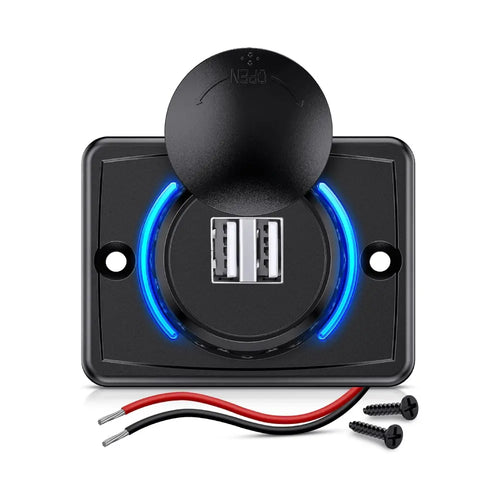 Nilight 12V 24V Dual USB Charger 3A Car Outlet